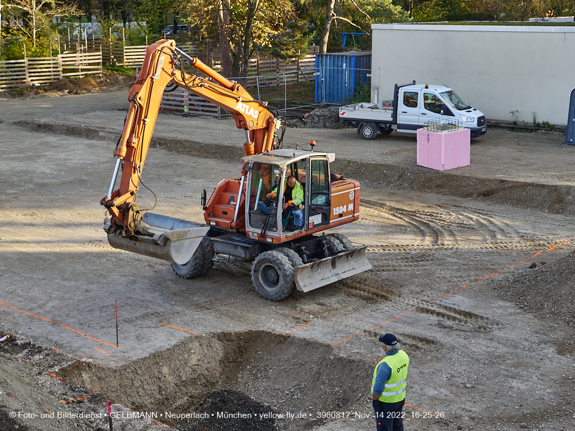 14.11.2022 - Baustelle an der Quiddestraße Haus für Kinder in Neuperlach